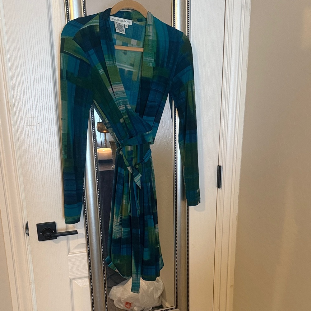 Maggy London Blue and Green Dress